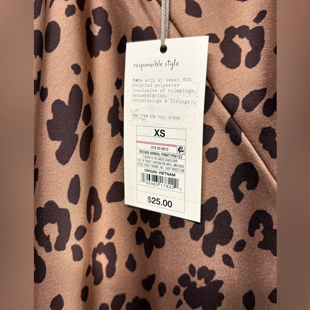 ✨A New Day Leopard Print Satin Slip Dress Size XS